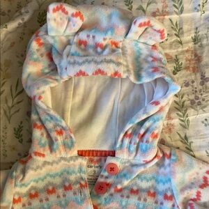 Carter's Colorful Patterned One Piece Fleece 3M
